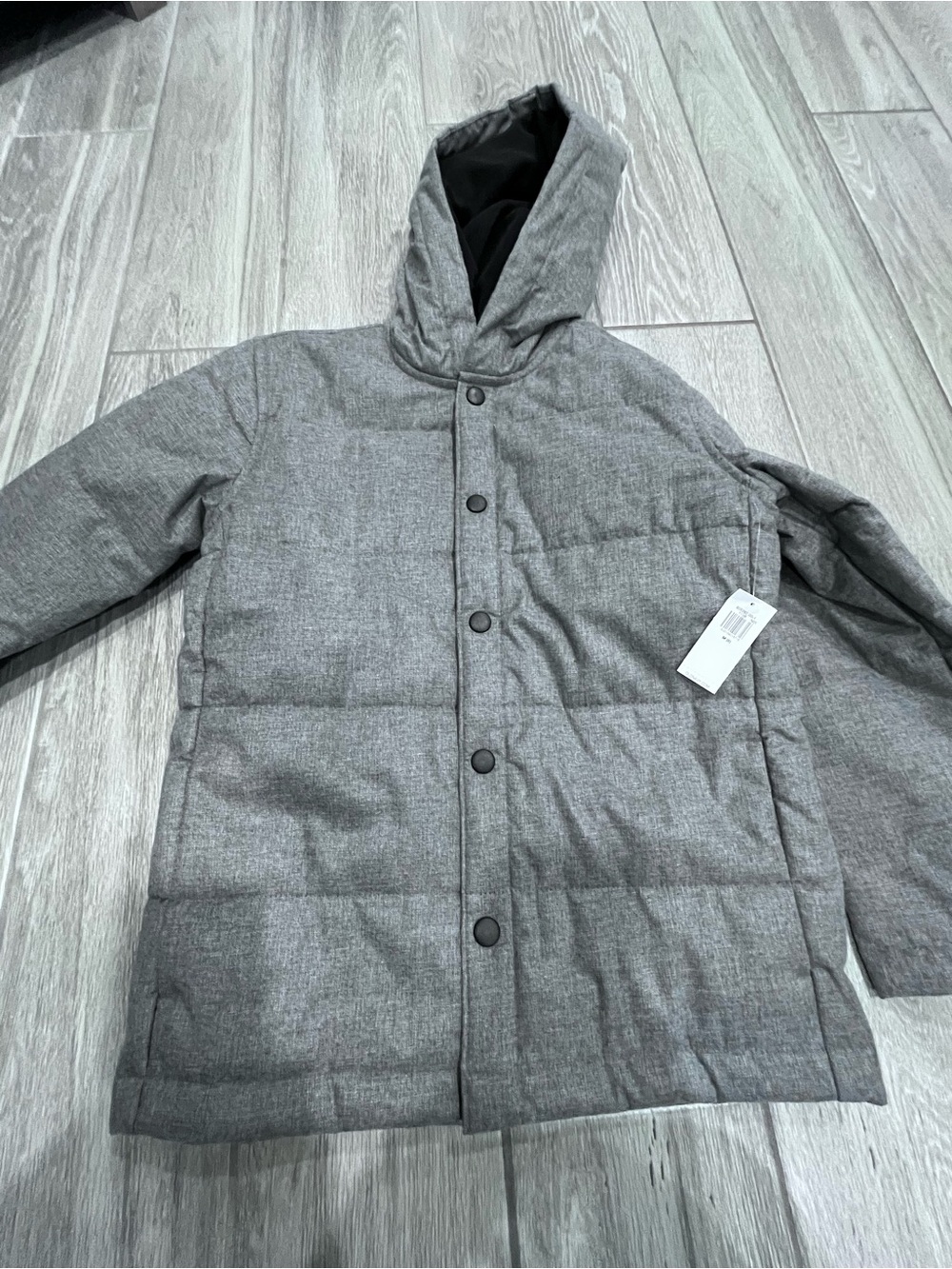 Old Navy Kids Gray Hooded Puffer Jacket
